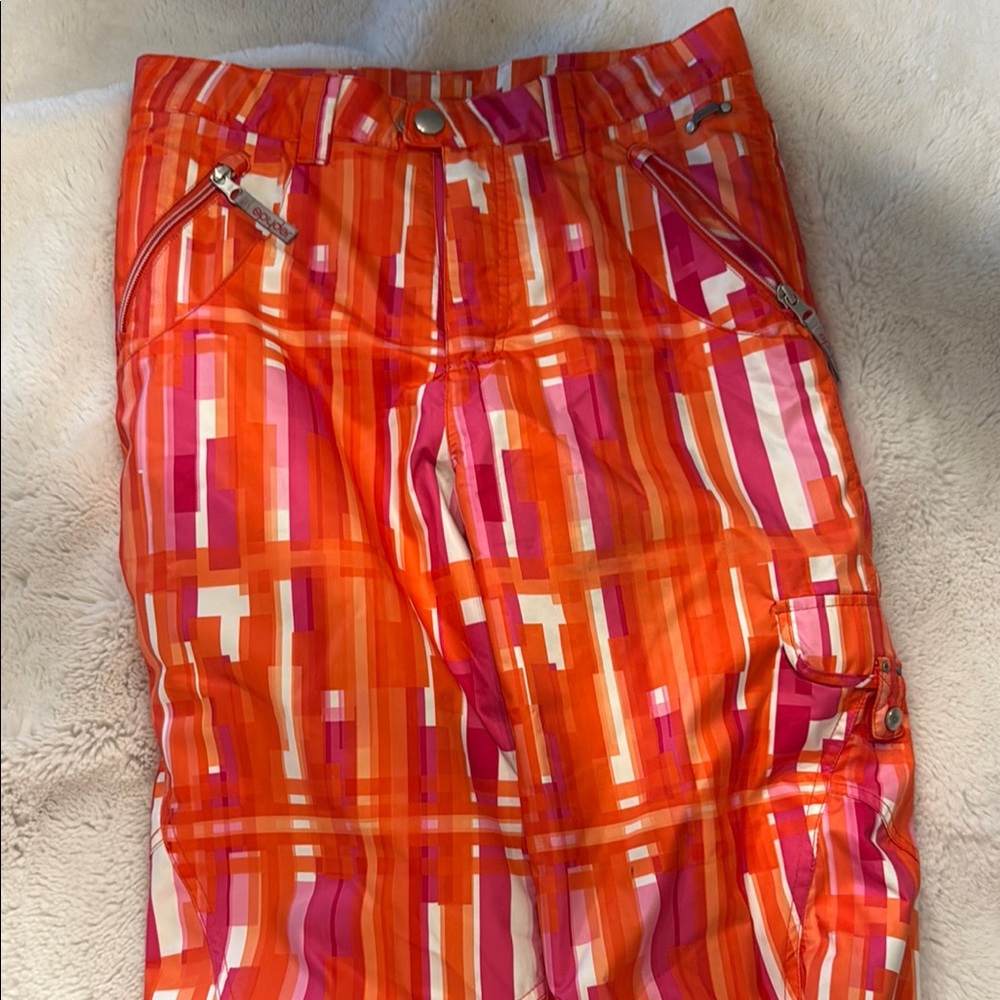 Spider pink and orange ski and snowboard pants